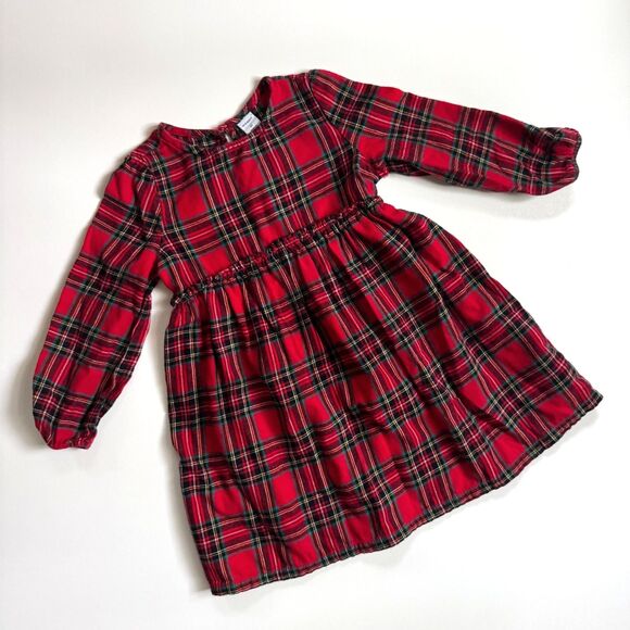 Old Navy Holiday Red Plaid Flannel Dress 3T - Picture 1 of 2
